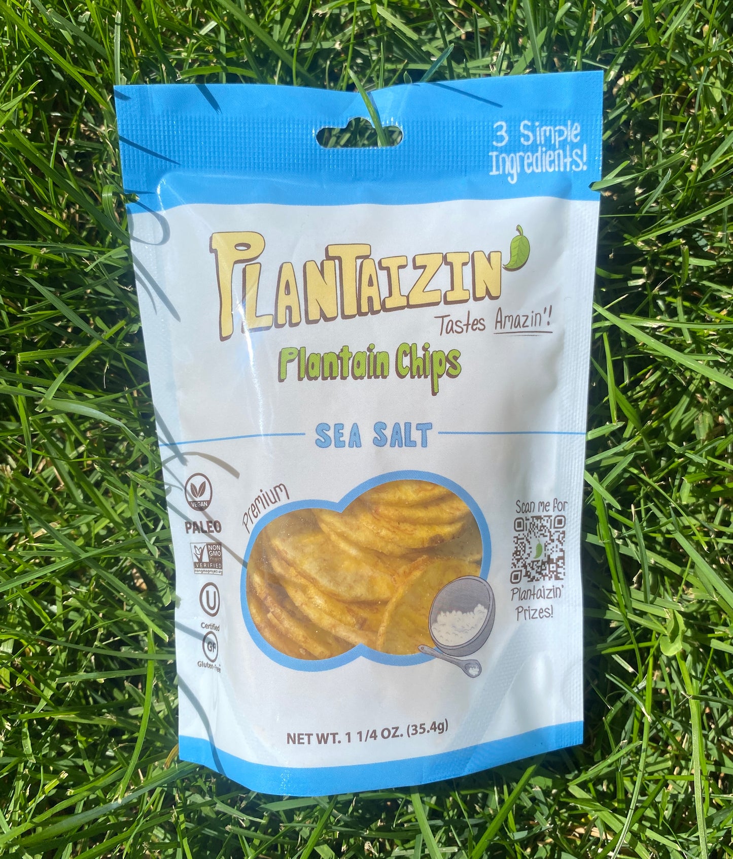 Plantaizin' Plantain Chips - Sea Salt, 1.25oz (12 pack)