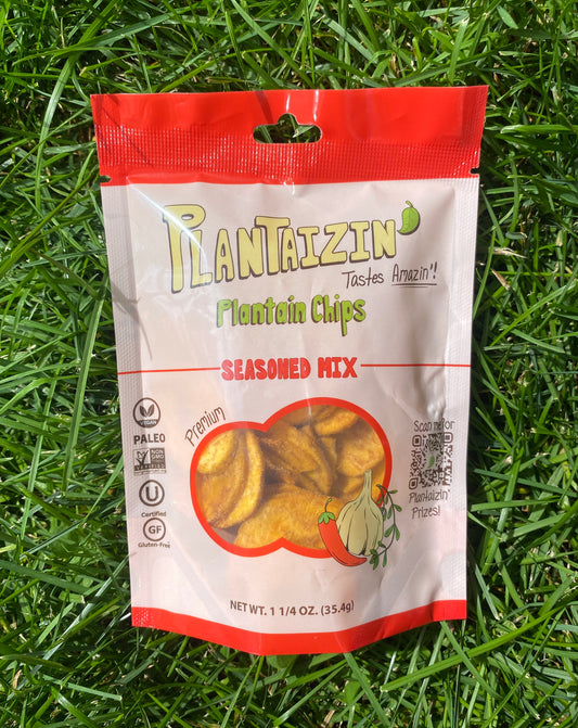 Plantaizin' Plantain Chips - Seasoned Mix, 1.25oz (12 pack), B2B